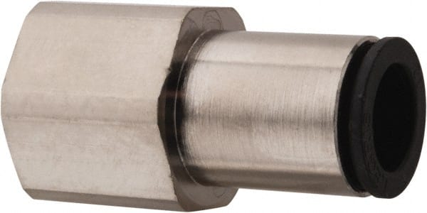 Legris - 12mm Outside Diam, 1/2 BSPP, Nickel Plated Brass Push-to-Connect Tube Female Connector - 290 Max psi - Exact Tooling