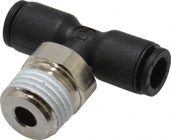 Legris - 6mm OD, 1/4 BSPT, Nylon/Nickel Plated Brass Push-to-Connect Male Branch Tee - 290 Max psi - Exact Tooling