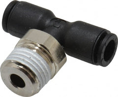 Legris - 6mm OD, 1/4 BSPT, Nylon/Nickel Plated Brass Push-to-Connect Male Branch Tee - 290 Max psi - Exact Tooling