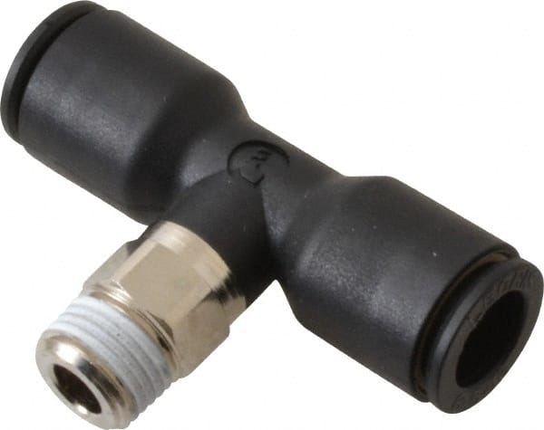 Legris - 5/16" OD, 1/8 BSPT, Nylon/Nickel Plated Brass Push-to-Connect Male Branch Tee - 290 Max psi - Exact Tooling