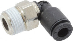 Legris - 5/32" OD, 1/8 BSPT, Nylon/Nickel Plated Brass Push-to-Connect Male Elbow - 290 Max psi - Exact Tooling