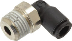 Legris - 6mm OD, 1/4 BSPT, Nylon/Nickel Plated Brass Push-to-Connect Male Elbow - 290 Max psi - Exact Tooling