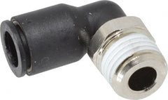 Legris - 5/16" OD, 1/4 BSPT, Nylon/Nickel Plated Brass Push-to-Connect Male Elbow - 290 Max psi - Exact Tooling