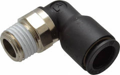 Legris - 10mm OD, 1/4 BSPT, Nylon/Nickel Plated Brass Push-to-Connect Male Elbow - 290 Max psi - Exact Tooling