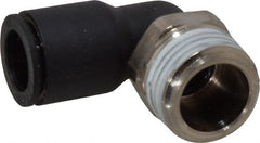 Legris - 12mm OD, 1/2 BSPT, Nylon/Nickel Plated Brass Push-to-Connect Male Elbow - 290 Max psi - Exact Tooling