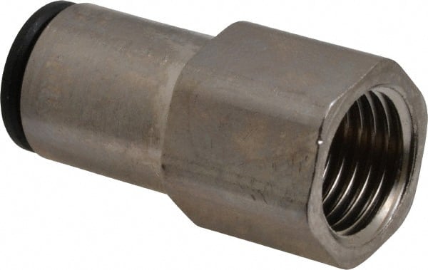Legris - 8mm Outside Diam, 1/4 BSPP, Nickel Plated Brass Push-to-Connect Tube Female Connector - 290 Max psi - Exact Tooling