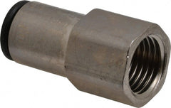 Legris - 8mm Outside Diam, 1/4 BSPP, Nickel Plated Brass Push-to-Connect Tube Female Connector - 290 Max psi - Exact Tooling