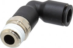 Legris - 8mm OD, 1/4 BSPP, Nylon/Nickel Plated Brass Push-to-Connect Extended Male Elbow - 290 Max psi - Exact Tooling