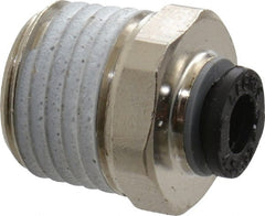 Legris - 5/32" Outside Diam, 1/4 BSPT, Nickel Plated Brass Push-to-Connect Tube Male Connector - 290 Max psi - Exact Tooling