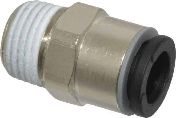 Legris - 6mm Outside Diam, 1/8 BSPT, Nickel Plated Brass Push-to-Connect Tube Male Connector - 290 Max psi - Exact Tooling