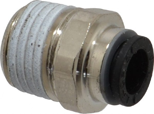 Legris - 6mm Outside Diam, 1/4 BSPT, Nickel Plated Brass Push-to-Connect Tube Male Connector - 290 Max psi - Exact Tooling
