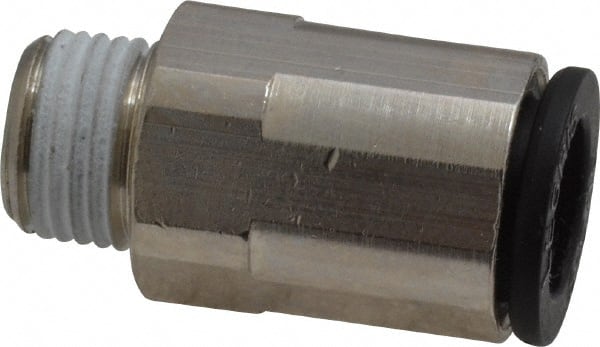Legris - 5/16" Outside Diam, 1/8 BSPT, Nickel Plated Brass Push-to-Connect Tube Male Connector - 290 Max psi - Exact Tooling