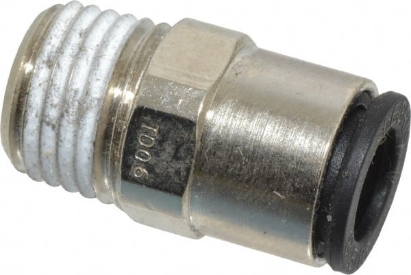 Legris - 5/16" Outside Diam, 1/4 BSPT, Nickel Plated Brass Push-to-Connect Tube Male Connector - 290 Max psi - Exact Tooling