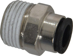 Legris - 5/16" Outside Diam, 3/8 BSPT, Nickel Plated Brass Push-to-Connect Tube Male Connector - 290 Max psi - Exact Tooling