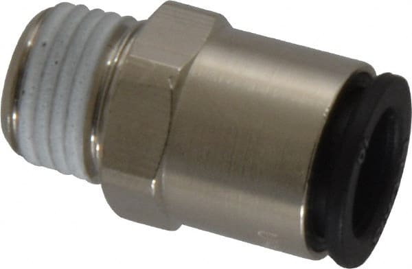 Legris - 10mm Outside Diam, 1/4 BSPT, Nickel Plated Brass Push-to-Connect Tube Male Connector - 290 Max psi - Exact Tooling
