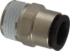 Legris - 10mm Outside Diam, 3/8 BSPT, Nickel Plated Brass Push-to-Connect Tube Male Connector - 290 Max psi - Exact Tooling