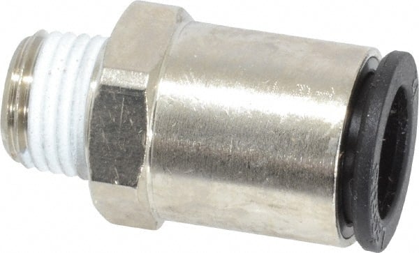 Legris - 12mm Outside Diam, 1/4 BSPT, Nickel Plated Brass Push-to-Connect Tube Male Connector - 290 Max psi - Exact Tooling