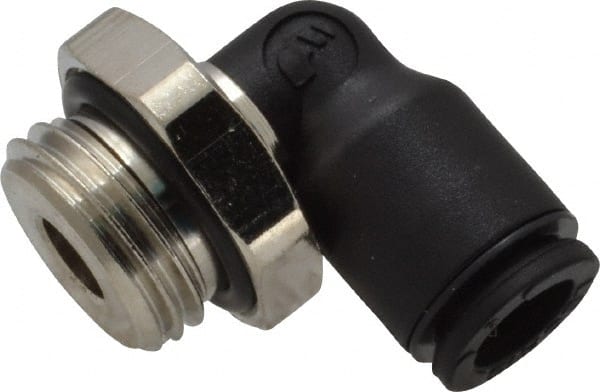 Legris - 6mm OD, 1/4 BSPP, Nylon/Nickel Plated Brass Push-to-Connect Male Elbow - 290 Max psi - Exact Tooling