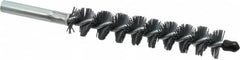 Schaefer Brush - 4" Brush Length, 3/4" Diam, Single Stem, Single Spiral Tube Brush - 6-1/4" Long, Silicone Carbide Impregnated Nylon, 12-24 Female Connection - Exact Tooling