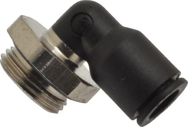 Legris - 8mm OD, 3/8 BSPP, Nylon/Nickel Plated Brass Push-to-Connect Male Elbow - 290 Max psi - Exact Tooling