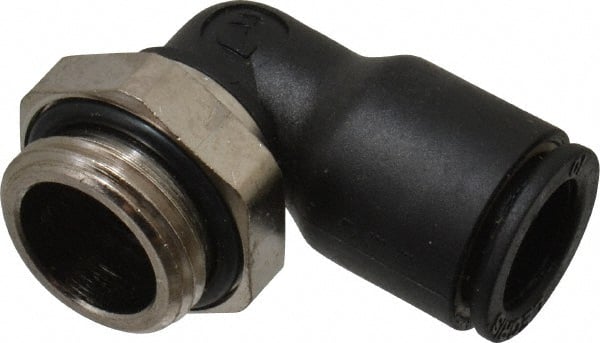 Legris - 10mm OD, 3/8 BSPP, Nylon/Nickel Plated Brass Push-to-Connect Male Elbow - 290 Max psi - Exact Tooling