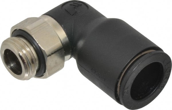 Legris - 12mm OD, 1/4 BSPP, Nylon/Nickel Plated Brass Push-to-Connect Male Elbow - 290 Max psi - Exact Tooling