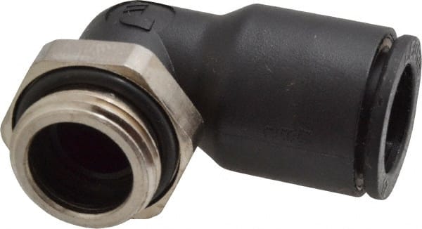 Legris - 12mm OD, 3/8 BSPP, Nylon/Nickel Plated Brass Push-to-Connect Male Elbow - 290 Max psi - Exact Tooling