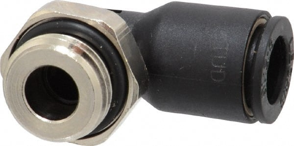 Legris - 8mm OD, 1/4 BSPP, Nylon/Nickel Plated Brass Push-to-Connect Male Elbow - 290 Max psi - Exact Tooling