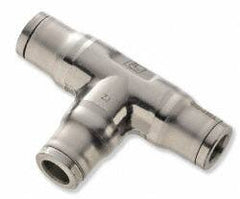 Legris - 12mm Outside Diam, Stainless Steel Push-to-Connect Union Tee - 435 Max psi, Tube to Tube Connection, FKM O-Ring - Exact Tooling