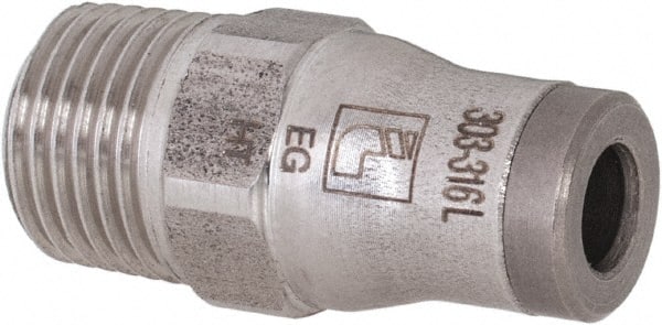 Legris - 4mm Outside Diam, 1/8 BSPT, Stainless Steel Push-to-Connect Male Connector - 435 Max psi, Tube to Male BSPT Connection, FKM O-Ring - Exact Tooling