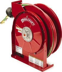 Reelcraft - 13-3/4" Long x 6" Wide x 14-1/2" High, 1/4" ID, Welding Hose Reel - 25' Hose Length, 200 psi Working Pressure, Hose Included - Exact Tooling