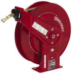 Reelcraft - 19" Long x 7" Wide x 20-1/4" High, 1/4" ID, Welding Hose Reel - 60' Hose Length, 200 psi Working Pressure, Hose Included - Exact Tooling