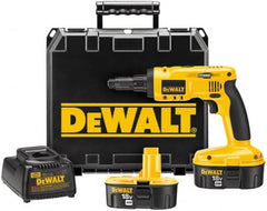 DeWALT - 18 Volts, NiCad Battery, Pistol Grip Cordless Screwdriver - 2 Speeds, 900 and 2,700 RPM, 180 Inch/Lbs. Torque - Exact Tooling
