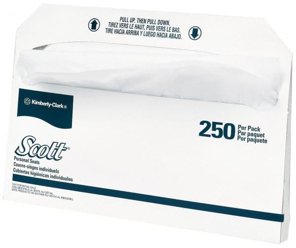 Scott - 17" Long x 14-1/2" Wide White Toilet Seat Covers - 20 Pack, 250 Sheet Roll - Exact Tooling