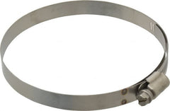 IDEAL TRIDON - SAE Size 64, 3-9/16 to 4-1/2" Diam, Stainless Steel Shielded Worm Drive Clamp - Material Grade 301, Series 615 - Exact Tooling
