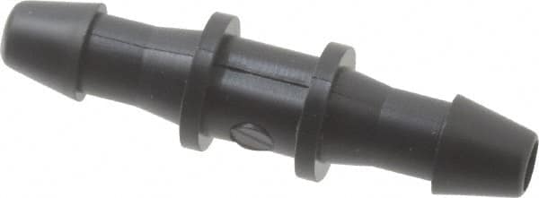 Made in USA - 3/32" Barb, Nylon Single Barbed Tube Splicer - Black - Exact Tooling