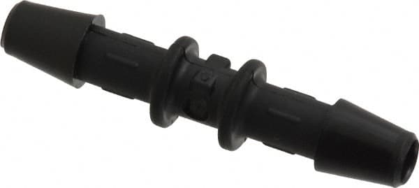 Made in USA - 3/16" Barb, Nylon Single Barbed Tube Splicer - Black - Exact Tooling