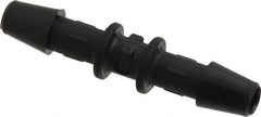Made in USA - 3/16" Barb, Nylon Single Barbed Tube Splicer - Black - Exact Tooling