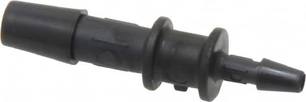 Made in USA - 1/4 x 1/8" Barb, Nylon Single Barbed Tube Reducer - Black - Exact Tooling