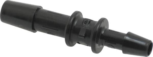 Made in USA - 1/4 x 3/16" Barb, Nylon Single Barbed Tube Reducer - Black - Exact Tooling