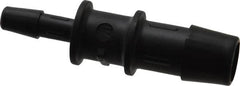 Made in USA - 1/2 x 1/4" Barb, Nylon Single Barbed Tube Reducer - Black - Exact Tooling
