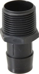 Made in USA - 1" Barb, 1, Nylon Single Barbed Tube Adapter - Black, Male - Exact Tooling