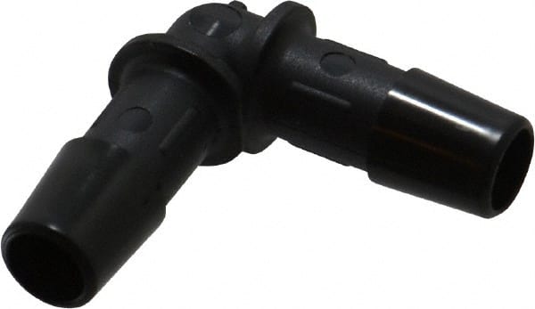 Made in USA - 3/8" Barb, Nylon Single Barbed Tube Elbow - Black - Exact Tooling
