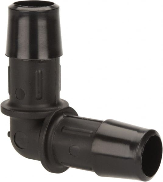 Made in USA - 1/2" Barb, Nylon Single Barbed Tube Elbow - Black - Exact Tooling