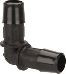 Made in USA - 1/2" Barb, Nylon Single Barbed Tube Elbow - Black - Exact Tooling