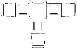 Made in USA - 5/8" Barb, Polypropylene Single Barbed Tube Tee - Natural - Exact Tooling