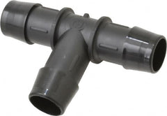 Made in USA - 3/4" Barb, Nylon Single Barbed Tube Tee - Black - Exact Tooling