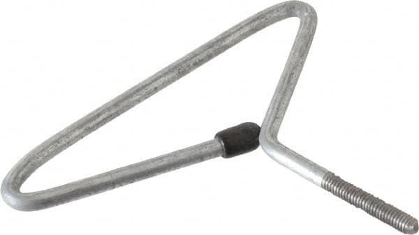Schaefer Brush - 4-1/8" Long, 8-32 Male, Galvanized Steel T-Bar Brush Handle - 0.162" Diam, For Use with Steel Rods - Exact Tooling