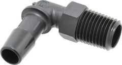 Made in USA - 3/8" Barb, 3/8, Nylon Single Barbed Tube Elbow - Black, Male - Exact Tooling
