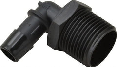 Made in USA - 1/2" Barb, 1/2, Nylon Single Barbed Tube Elbow - Black, Male - Exact Tooling